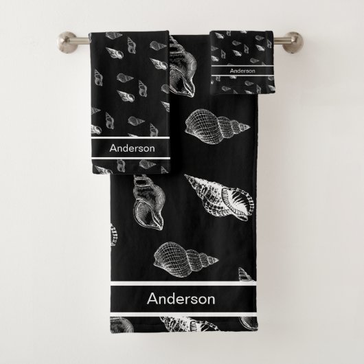 Benutzerdefiniertes Schwarz-Weiß-Schönheitsbad Badhandtuch Set (Insitu)