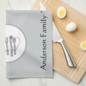 Benutzerdefiniertes Schwarz-, Weiß- und Grauwertde Geschirrtuch (Viertel Falte)