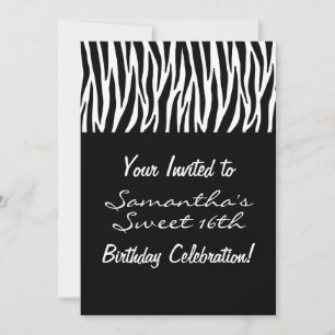 Benutzerdefiniertes Schwarz Weiß Zebra Einladung