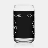 Benutzerdefiniertes Schwarz-weißes Add-Logo Hier W Dosenglas (Links)