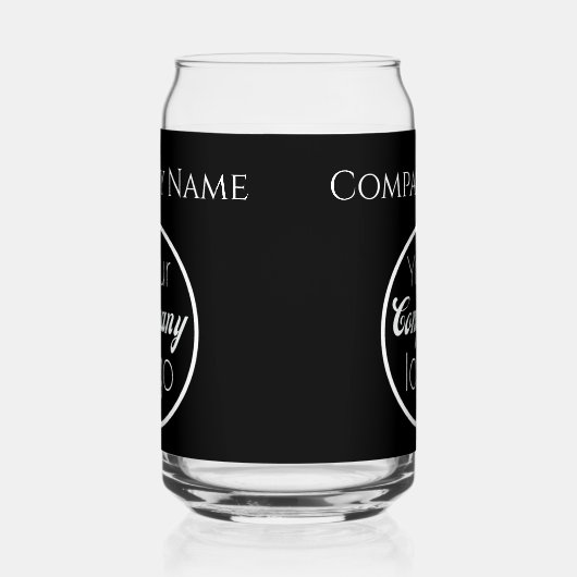 Benutzerdefiniertes Schwarz-weißes Add-Logo Hier W Dosenglas (Links)