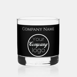 Benutzerdefiniertes Schwarz-weißes Add-Logo Hier W Whiskyglas