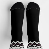 Benutzerdefiniertes Schwarz-weißes Lila Glitzer Zi Socken (Oben)