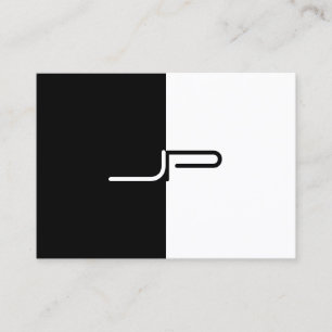 Benutzerdefiniertes Schwarz-weißes Monogramm Initi Visitenkarte