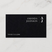 Benutzerdefiniertes Schwarz-weißes Monogramm Visitenkarte (Vorderseite)