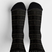 Benutzerdefiniertes Schwarz-weißes Silver Gold Azt Socken (Oben)