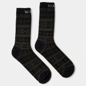 Benutzerdefiniertes Schwarz-weißes Silver Gold Azt Socken (Rechts)