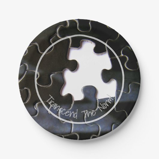 Benutzerdefiniertes Schwarz-weißes Vermisstes Puzz Pappteller (Vorderseite)