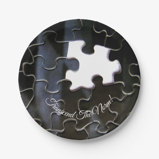 Benutzerdefiniertes Schwarz-weißes Vermisstes Puzz Pappteller (Vorderseite)