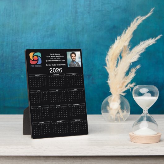 Benutzerdefiniertes schwarzes 2026 Firmenkalender- Fotoplatte (Seite)