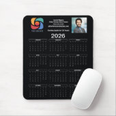 Benutzerdefiniertes schwarzes 2026 Firmenkalender- Mousepad (Mit Mouse)