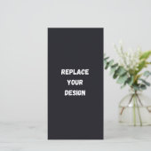 Benutzerdefiniertes schwarzes einfaches Design Fot Ankündigung (Stehend Vorderseite)