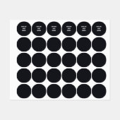 Benutzerdefiniertes schwarzes einfaches Design Fot Etiketten (Blatt)