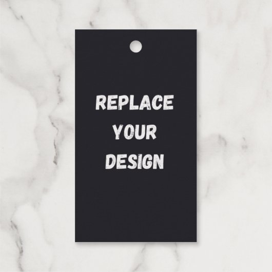 Benutzerdefiniertes schwarzes einfaches Design Fot Geschenkanhänger (Rückseite)