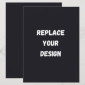 Benutzerdefiniertes schwarzes einfaches Design Fot Menükarte (Vorne/Hinten)