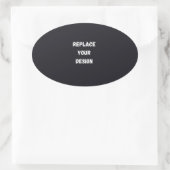 Benutzerdefiniertes schwarzes einfaches Design Fot Ovaler Aufkleber (Tasche)