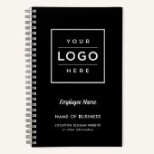 Benutzerdefiniertes schwarzes Firmenlogo und Name Notizblock (Vorderseite)
