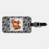 Benutzerdefiniertes Schwarzes Foto Gepäckanhänger (Vorderseite horizontal)