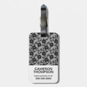 Benutzerdefiniertes Schwarzes Foto Gepäckanhänger (Rückseite vertikal)