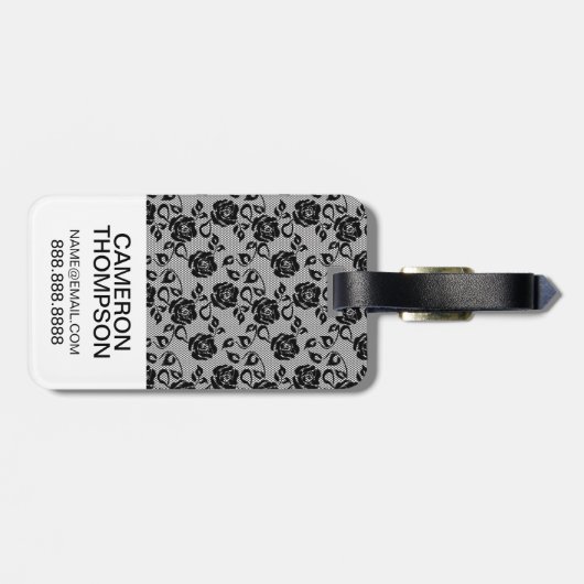 Benutzerdefiniertes Schwarzes Foto Gepäckanhänger (Rückseite horizontal)