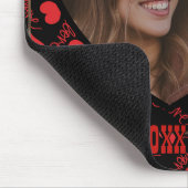 Benutzerdefiniertes schwarzes Foto Muster mit Name Mousepad (Ecke)