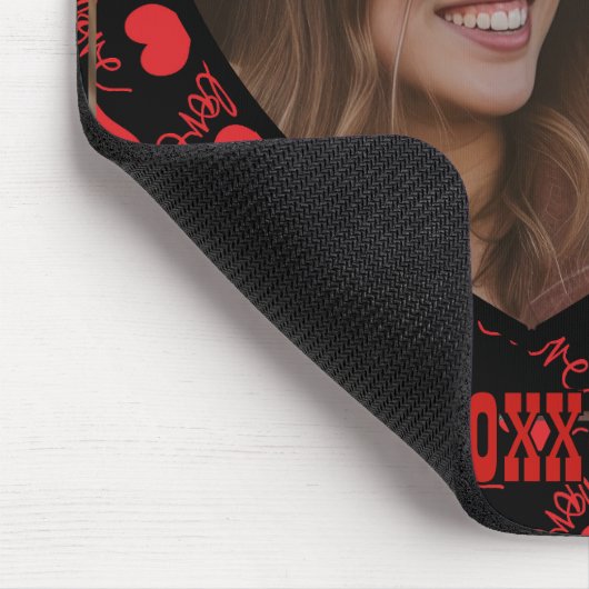 Benutzerdefiniertes schwarzes Foto Muster mit Name Mousepad (Ecke)
