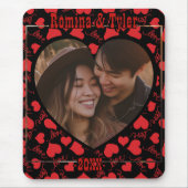 Benutzerdefiniertes schwarzes Foto Muster mit Name Mousepad (Vorne)