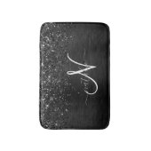 Benutzerdefiniertes Schwarzes Glitzer-Sparkon-Mono Badematte (Vorderseite Vertikal)