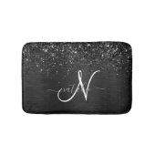 Benutzerdefiniertes Schwarzes Glitzer-Sparkon-Mono Badematte (Vorderseite)