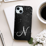 Benutzerdefiniertes Schwarzes Glitzer-Sparkon-Mono Case-Mate iPhone Hülle<br><div class="desc">Dieses elegante und stilvolle Handy-Gehäuse mit hübschem schwarzglänzenden Glitzer auf schwarz gebürstetem metallischem Hintergrund ist einfach zu personalisieren.</div>