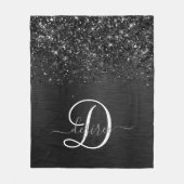 Benutzerdefiniertes Schwarzes Glitzer-Sparkon-Mono Fleecedecke (Vorderseite)