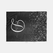 Benutzerdefiniertes Schwarzes Glitzer-Sparkon-Mono Fleecedecke (Vorderseite (Horizontal))