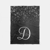 Benutzerdefiniertes Schwarzes Glitzer-Sparkon-Mono Fleecedecke (Vorderseite)