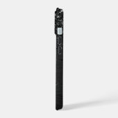 Benutzerdefiniertes Schwarzes Glitzer-Sparkon-Mono iPhone 15 Hülle (Linke Seite)