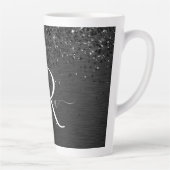 Benutzerdefiniertes Schwarzes Glitzer-Sparkon-Mono Milchtasse (Rechts)