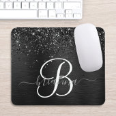 Benutzerdefiniertes Schwarzes Glitzer-Sparkon-Mono Mousepad