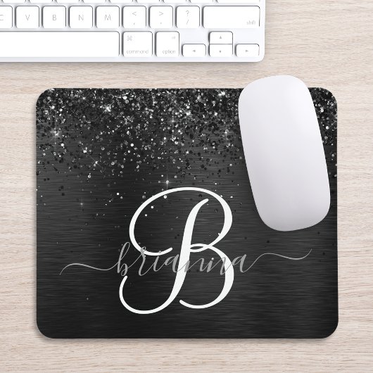 Benutzerdefiniertes Schwarzes Glitzer-Sparkon-Mono Mousepad