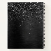 Benutzerdefiniertes Schwarzes Glitzer-Sparkon-Mono Notizblock (Rückseite)