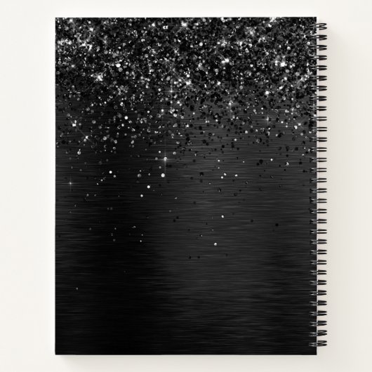 Benutzerdefiniertes Schwarzes Glitzer-Sparkon-Mono Notizblock (Rückseite)
