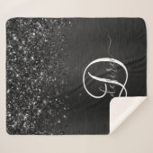 Benutzerdefiniertes Schwarzes Glitzer-Sparkon-Mono Sherpadecke (Vorderseite (Horizontal))