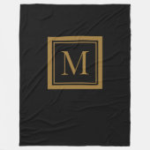 Benutzerdefiniertes schwarzes & gold gerahmtes Mon Fleecedecke (Vorderseite)