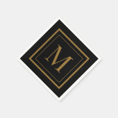 Benutzerdefiniertes schwarzes & goldenes gerahmtes serviette (Ecke)