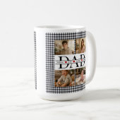Benutzerdefiniertes schwarzes Karo-modernes 4-Foto Kaffeetasse (VorderseiteRechts)