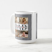 Benutzerdefiniertes schwarzes Karo-modernes 4-Foto Kaffeetasse (Vorderseite Links)