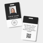 Benutzerdefiniertes Schwarzes Mitarbeiter-Abzeiche Ausweis (Vorder- & Rückseite)
