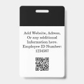 Benutzerdefiniertes Schwarzes Mitarbeiter-Abzeiche Ausweis (Rückseite)
