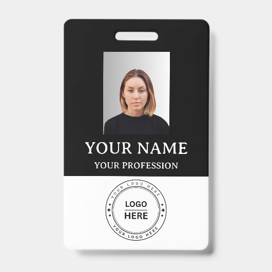 Benutzerdefiniertes Schwarzes Mitarbeiter-Abzeiche Ausweis (Vorderseite)