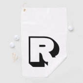 Benutzerdefiniertes Schwarzes Monogramm Golfhandtuch (Insitu)