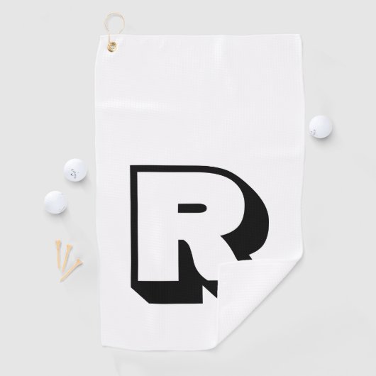 Benutzerdefiniertes Schwarzes Monogramm Golfhandtuch (Insitu)