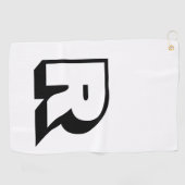 Benutzerdefiniertes Schwarzes Monogramm Golfhandtuch (Horizontal)